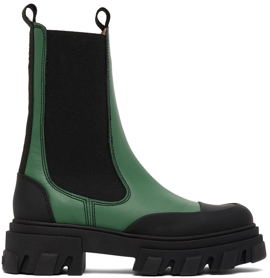商品Ganni|Green Chelsea Ankle Boots,价格¥1066,第1张图片