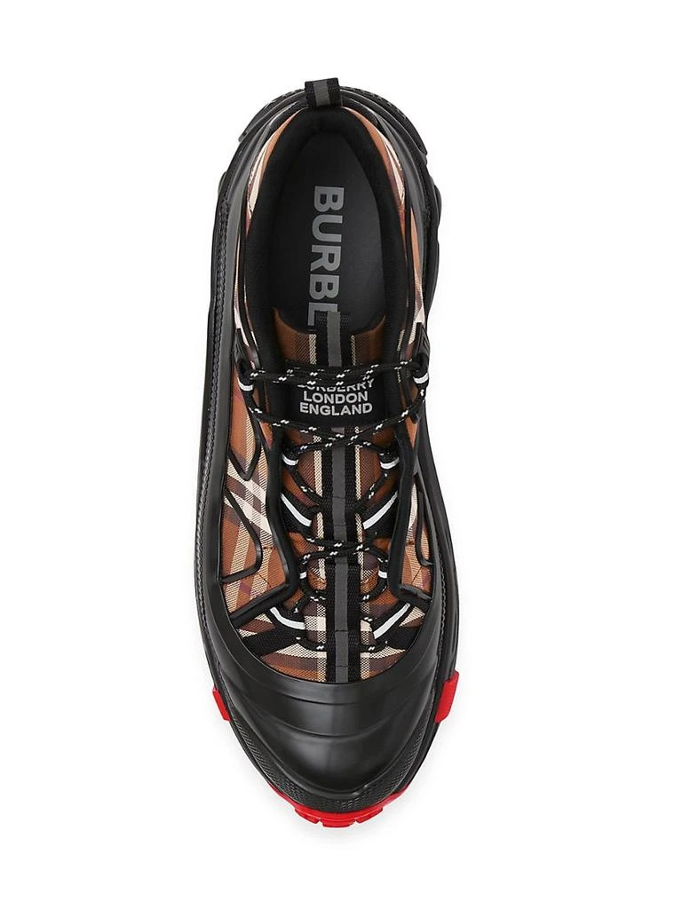 商品Burberry|New Arthur Check Print Leather Sneakers,价格¥6620,第5张图片详细描述