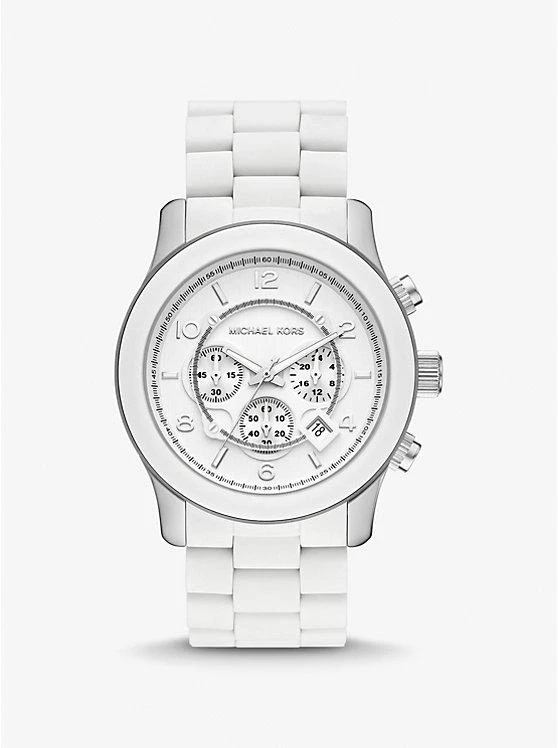 商品Michael Kors|Oversized Runway White-Tone Watch,价格¥2173,第1张图片
