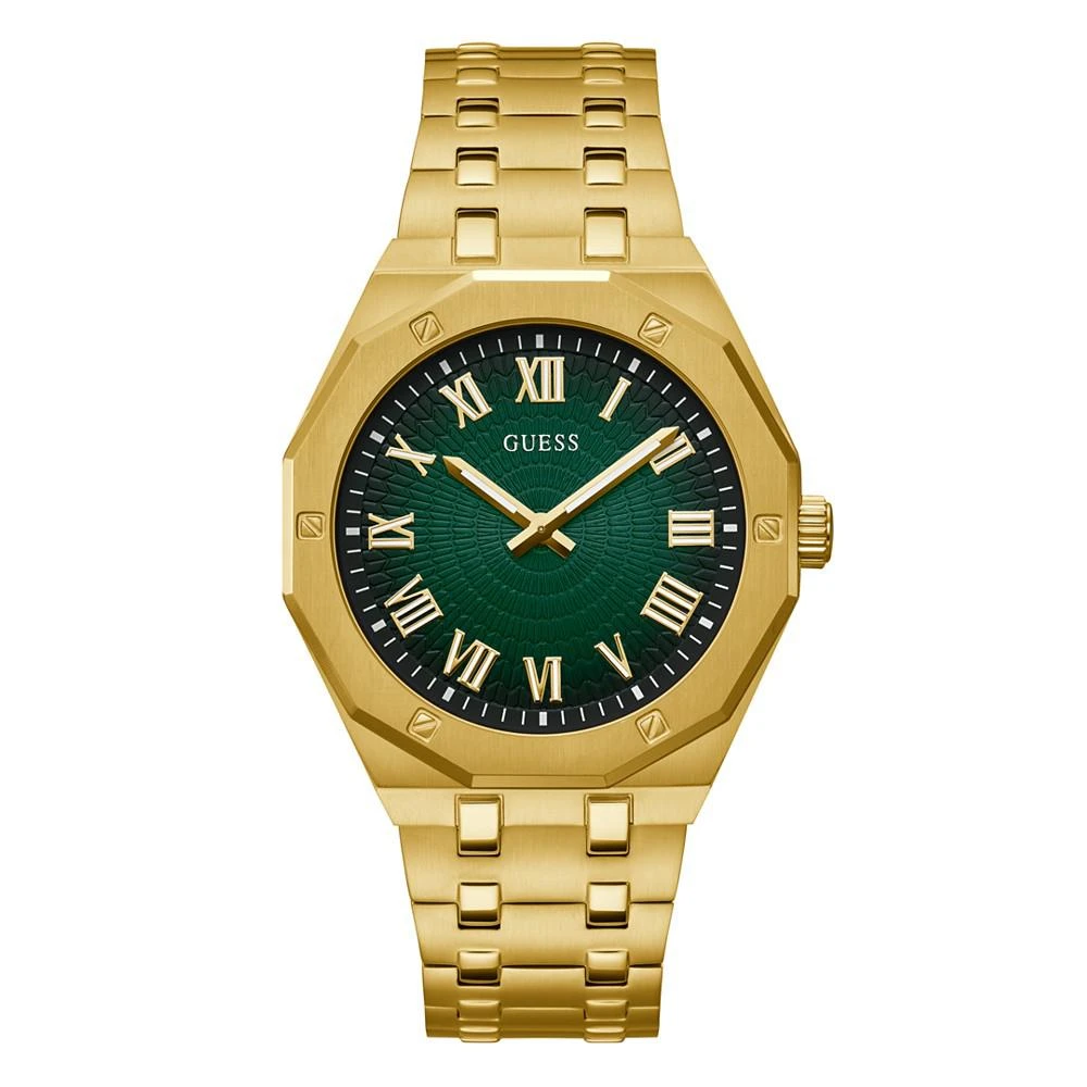 商品GUESS|Men's Analog Men's Gold-Tone Stainless Steel Watch 42mm,价格¥813,第1张图片
