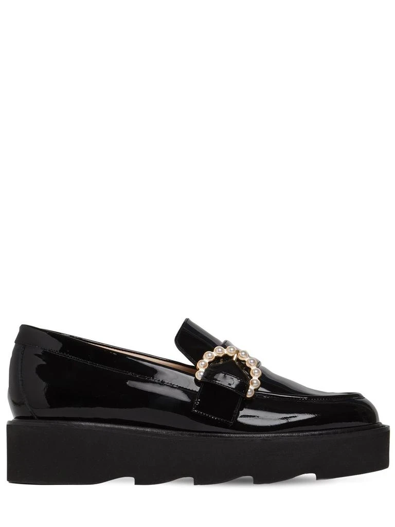 商品Stuart Weitzman|40mm Piper Superlift Patent Loafers,价格¥3759,第1张图片