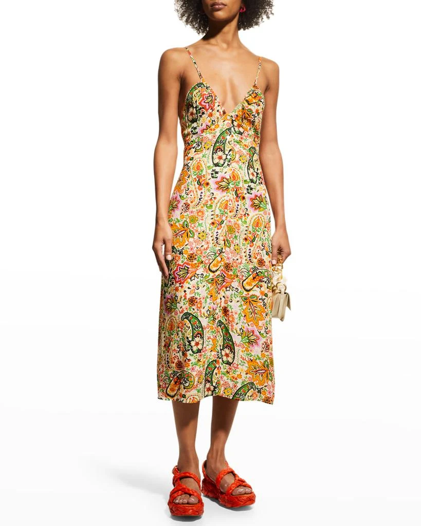 商品ba&sh|Baila Floral Button-Front A-Line Midi Dress,价格¥762,第3张图片详细描述