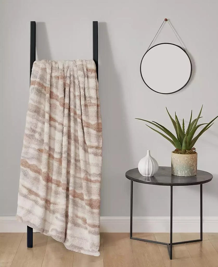 CLOSEOUT! Teddy Stripe Faux Fur Throw, 50" x 70" 商品