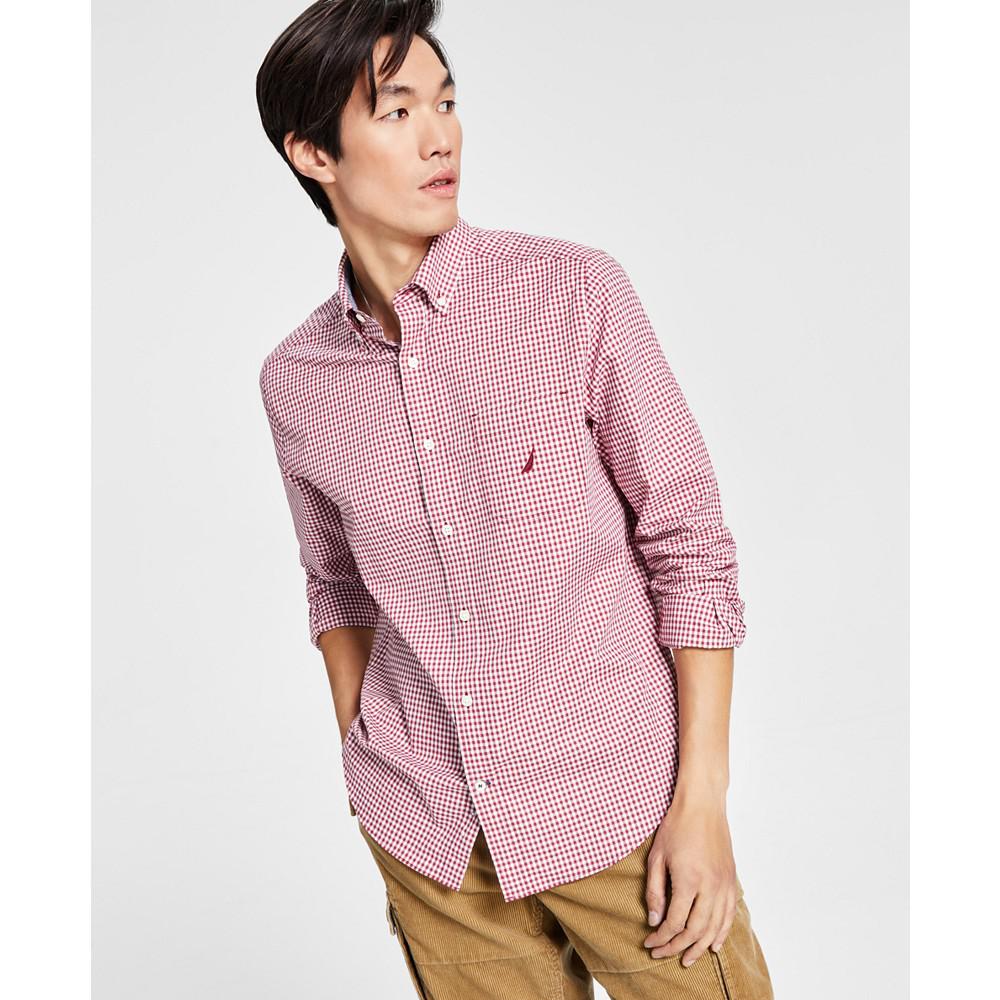 Men's Classic-Fit Long-Sleeve Pocket Gingham Check Poplin Shirt商品第1张图片规格展示