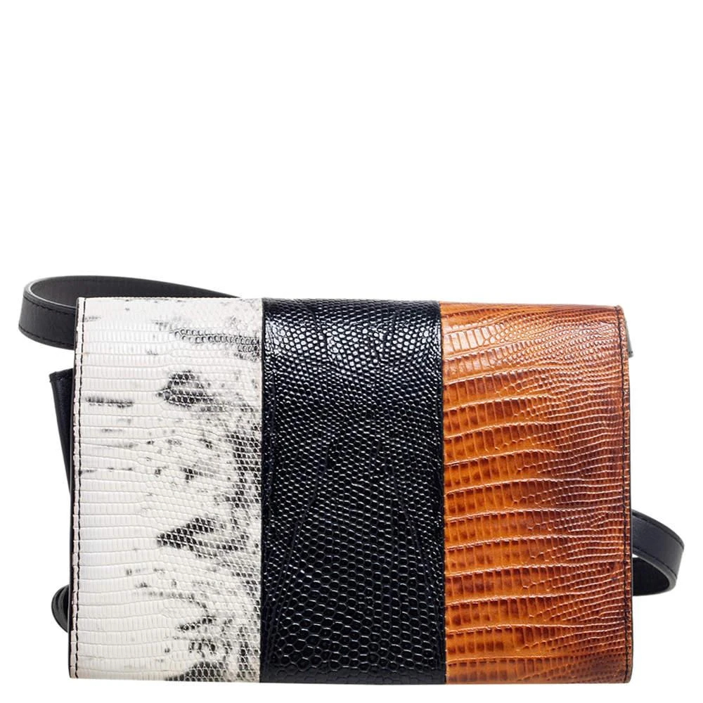 商品[二手商品] Alexander Wang|Alexander Wang Multicolor Lizard Embossed Metal Flap Clutch Bag,价格¥1072,第4张图片详细描述