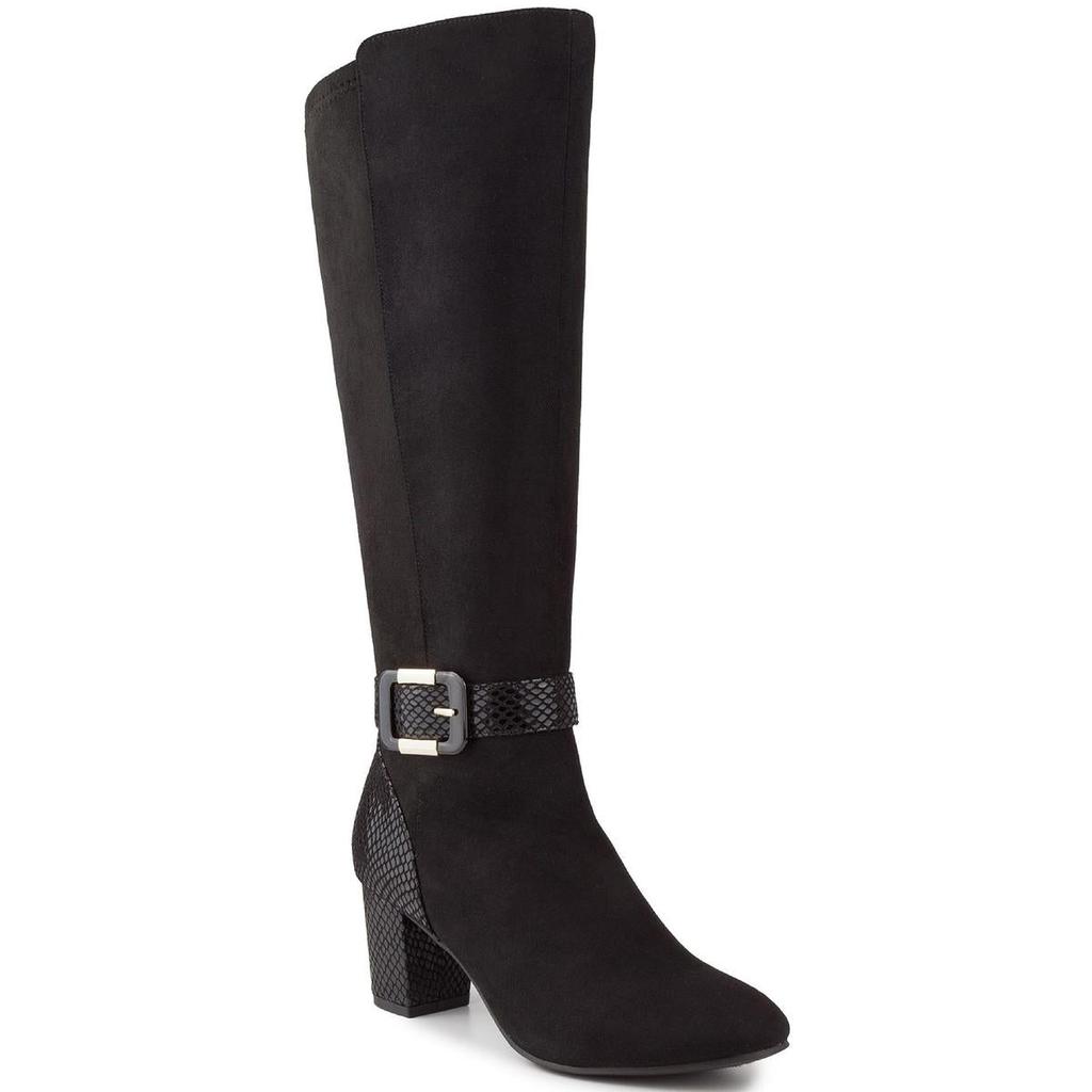 Karen Scott Womens Isabell Faux Leather Tall Knee-High Boots商品第2张图片规格展示