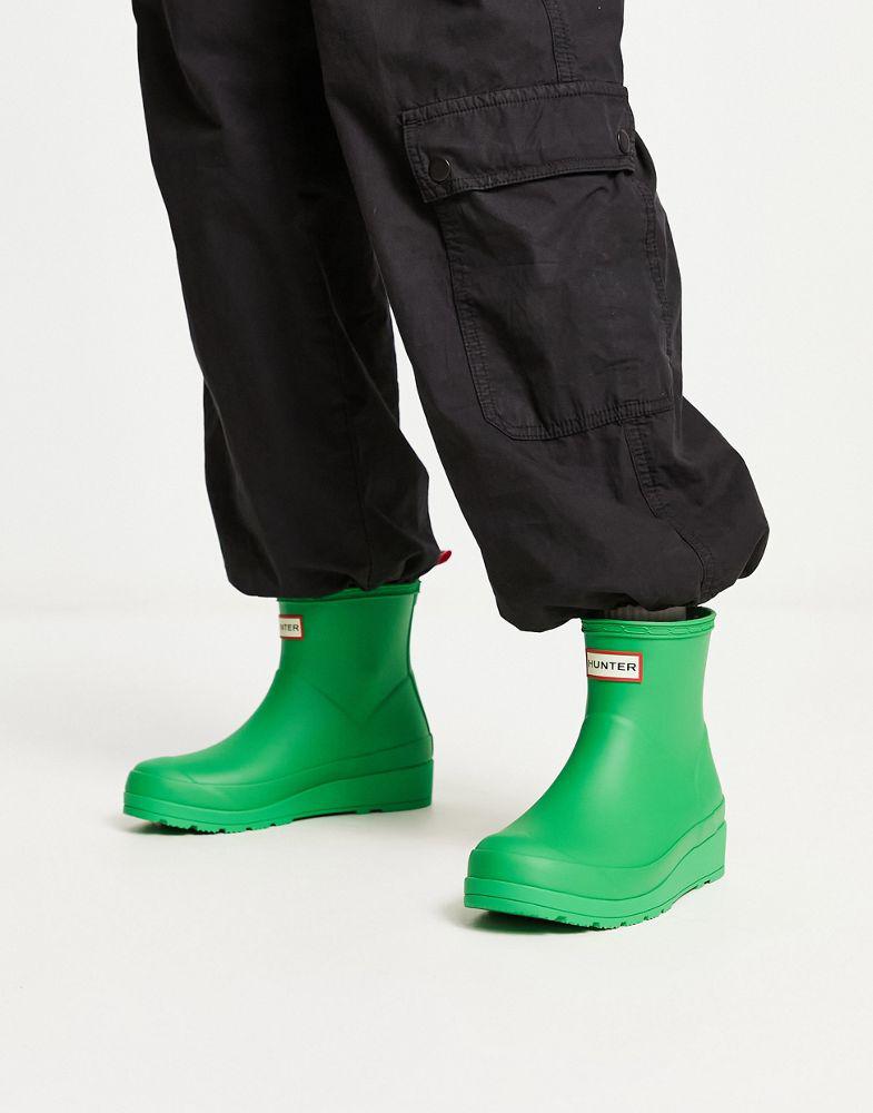 Hunter Original exclusive play short wellington boot in green商品第4张图片规格展示