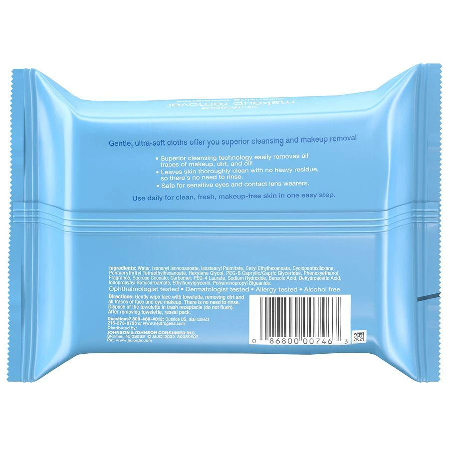 商品Neutrogena|Makeup Remover Facial Cleansing Towelettes & Wipes,价格¥63,第4张图片详细描述