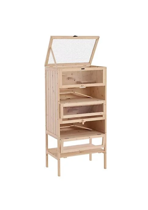 商品PawHut|5 Tier Fir Wood Hamster Cage Mouse Rats Small Animals Play House Exercise Activity Center Natural,价格¥1325,第1张图片