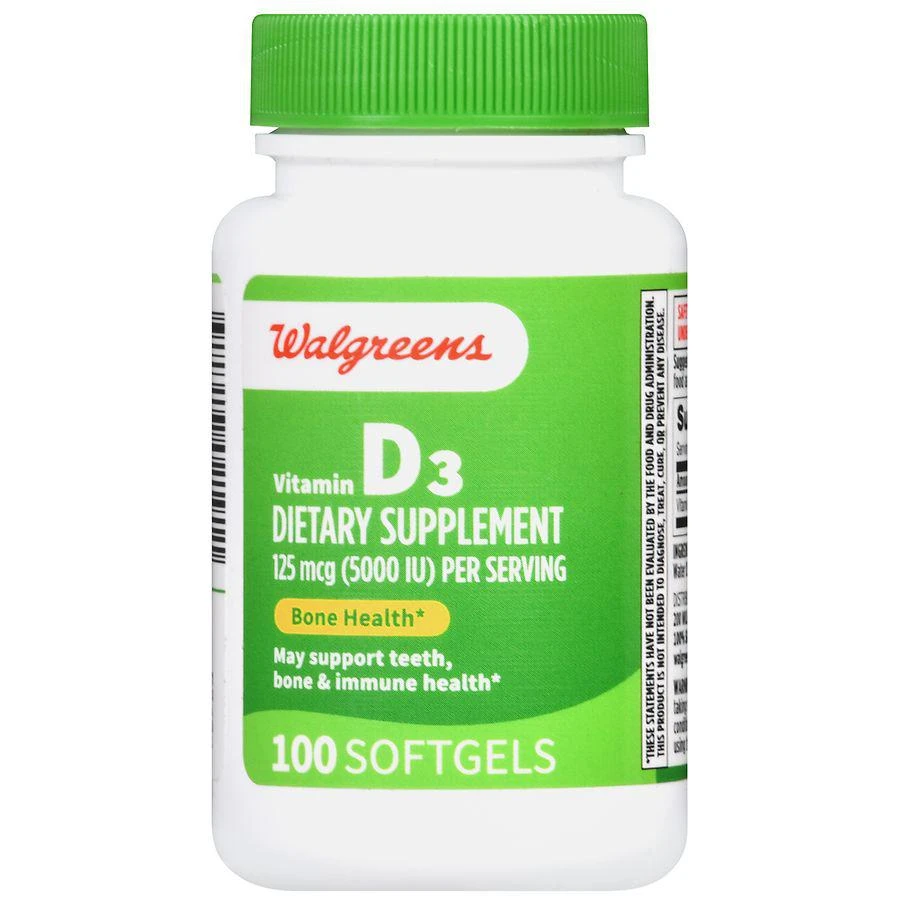 商品Walgreens|Vitamin D3 125 mcg Softgels,价格¥83,第2张图片详细描述