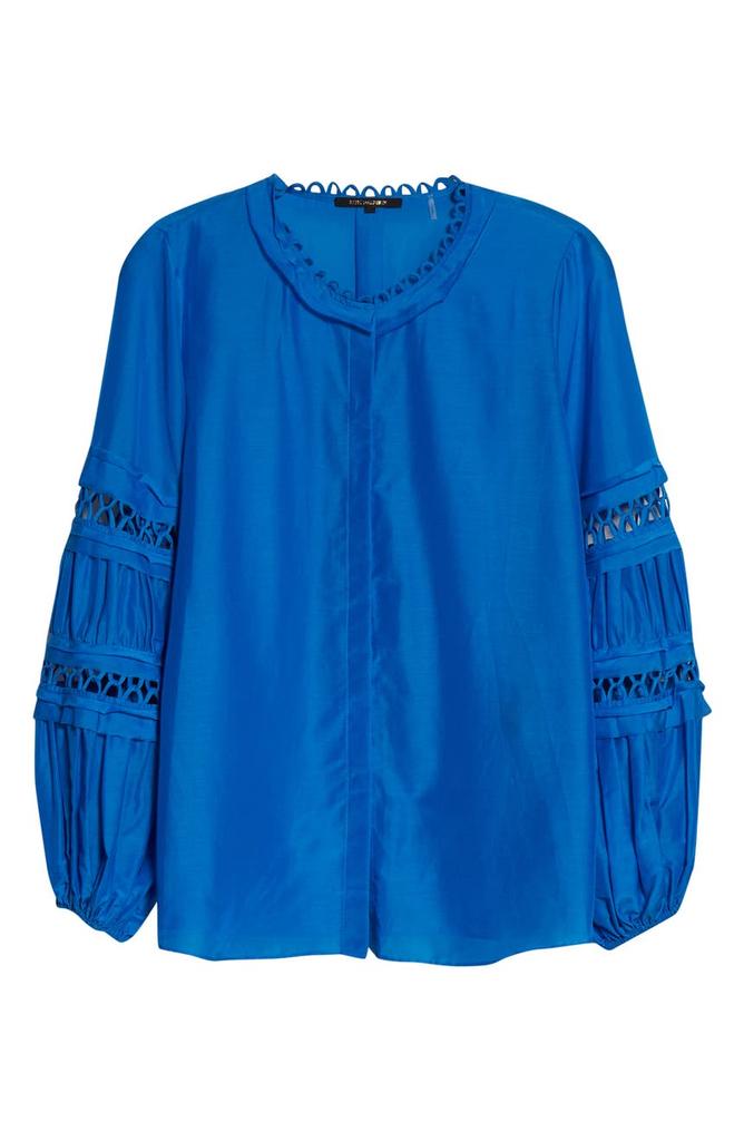 Talia Blouson Sleeve Cotton & Silk Blouse商品第5张图片规格展示