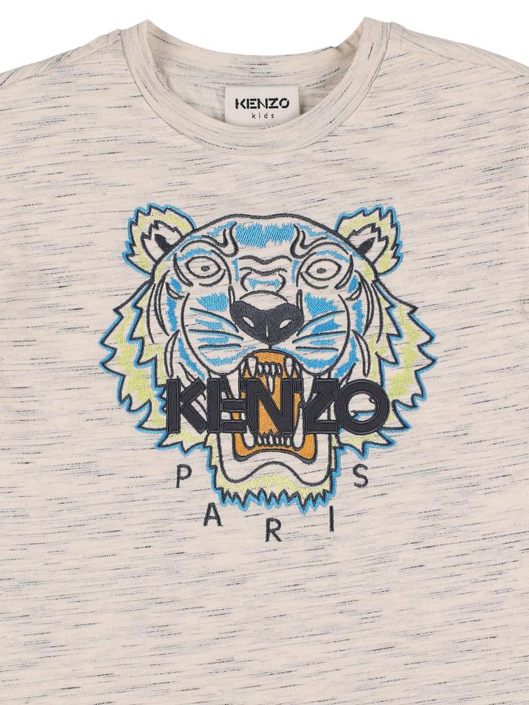 Tiger Embroidered Cotton Jersey T-shirt商品第1张图片规格展示