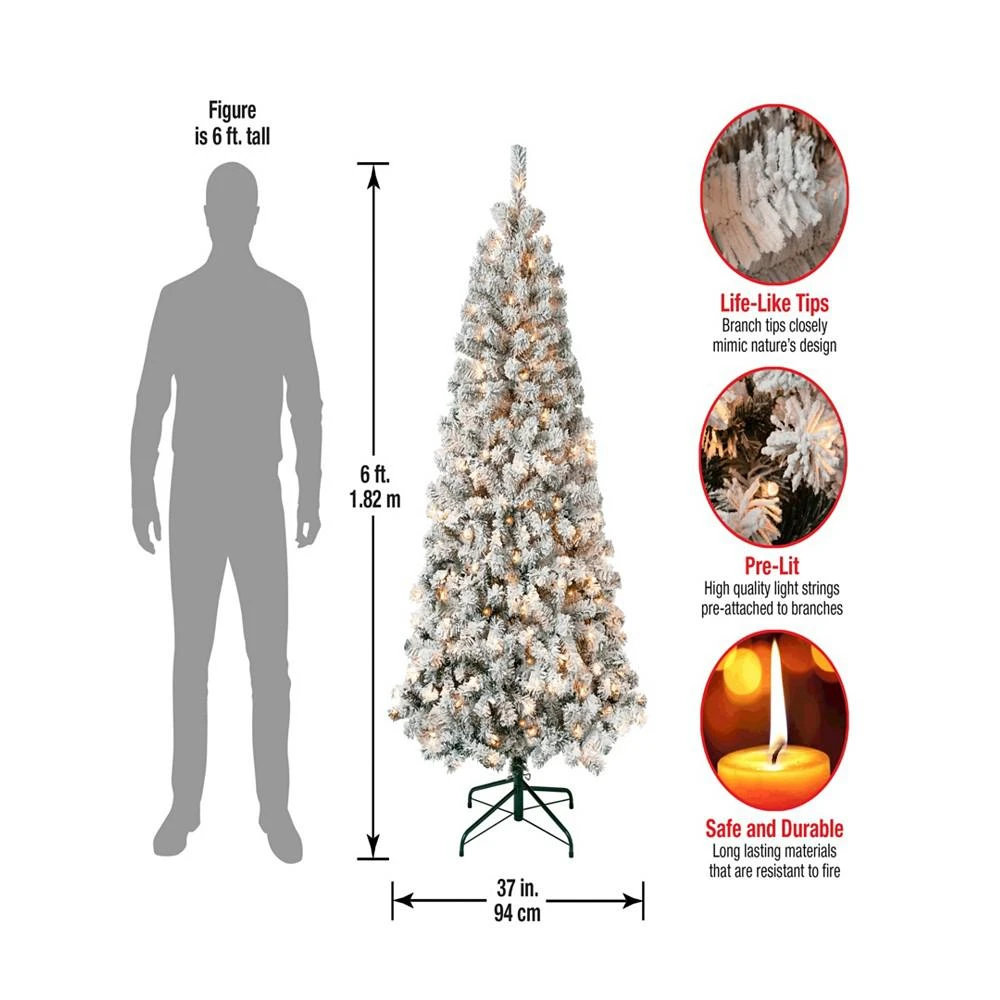 商品National Tree Company|First Traditions 6' Acacia Flocked Tree with Clear Lights,价格¥1578,第4张图片详细描述