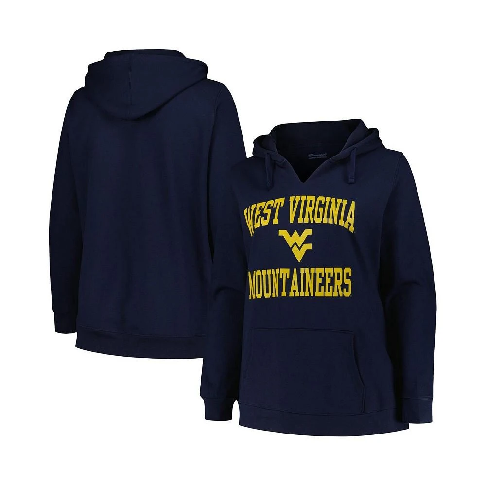 商品CHAMPION|Women's Navy West Virginia Mountaineers Plus Size Heart & Soul Notch Neck Pullover Hoodie,价格¥478,第1张图片