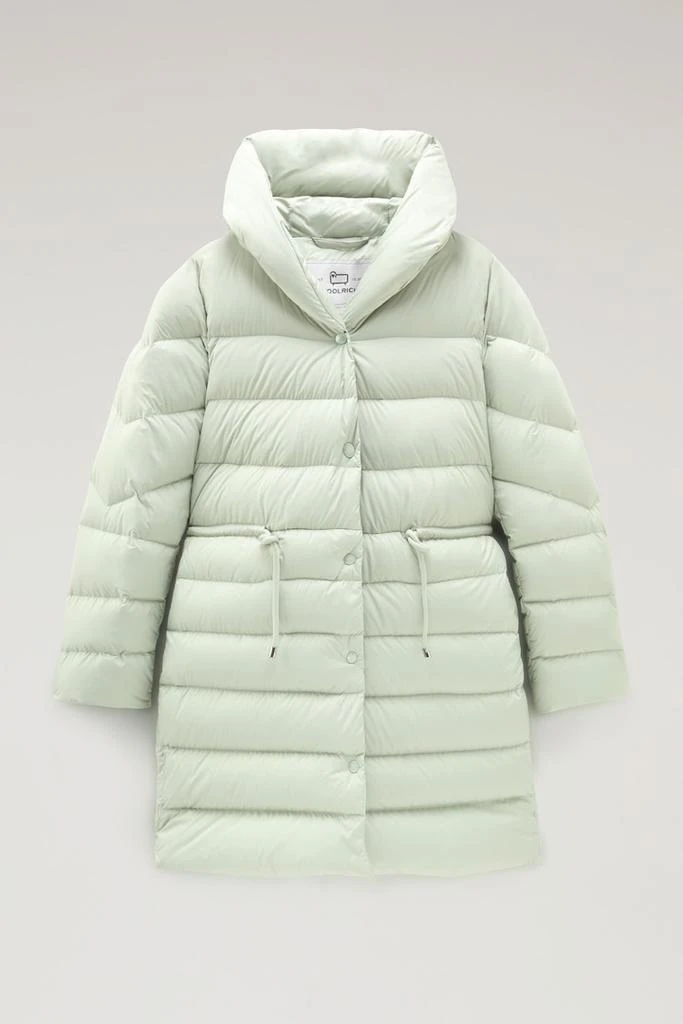 商品Woolrich|Ellis Long Microfiber Down Jacket - Women - Green,价格¥2875,第1张图片