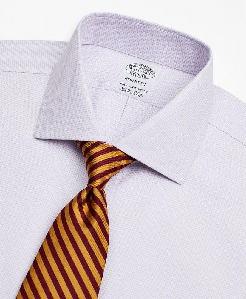 Stretch Regent Regular-Fit Dress Shirt, Non-Iron Twill English Collar Micro-Check商品第2张图片规格展示