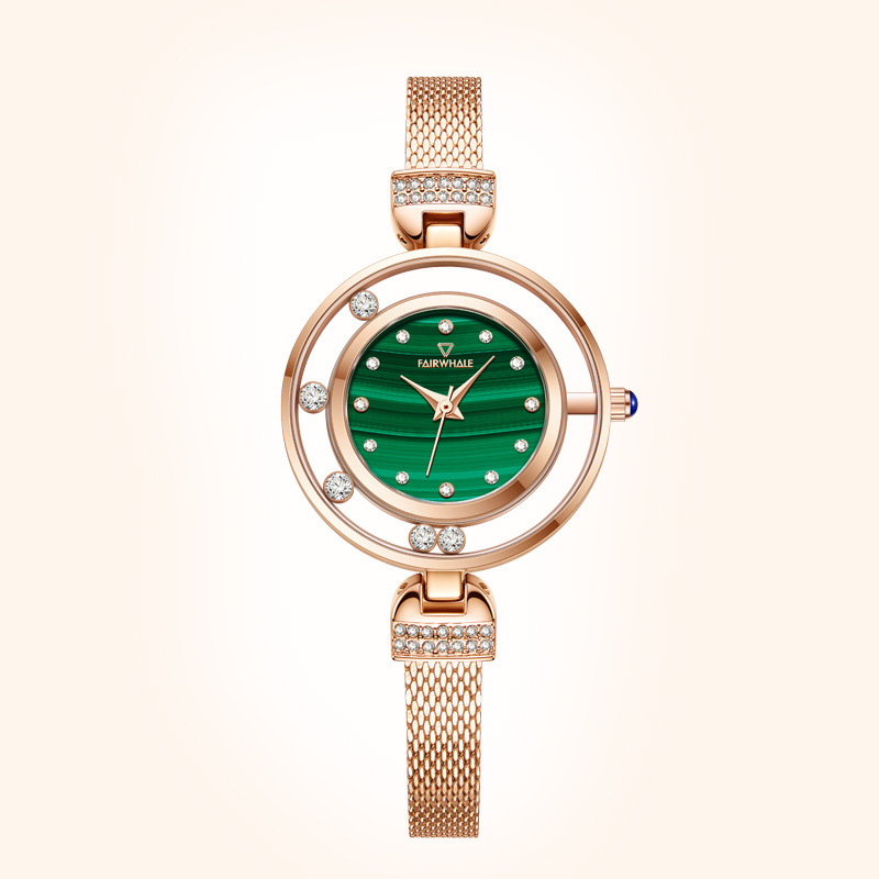 马克华菲品牌手表时尚快乐钻石系列女士小绿表石英表商品第8张图片规格展示