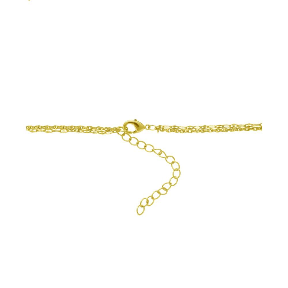 Double Strand Chain Necklace with Pendant Drop, Gold Plate 16"+2" extender商品第2张图片规格展示
