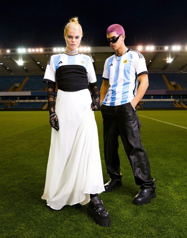 商品Adidas|adidas Football Argentina World Cup 2022 unisex home shirt in blue and white,价格¥531,第6张图片详细描述