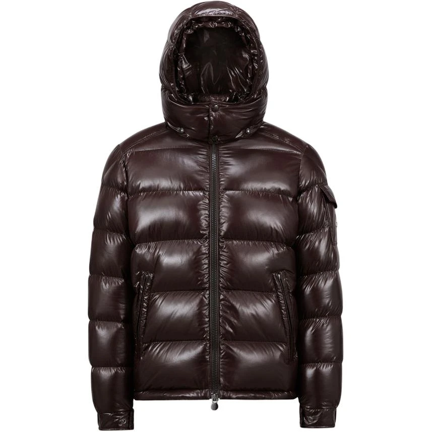 商品[国内直发] Moncler|盟可睐 Maya纯色漆面防水保暖短款高领衬垫连帽舒适羽绒服 男款 深棕色,价格¥12692,第1张图片