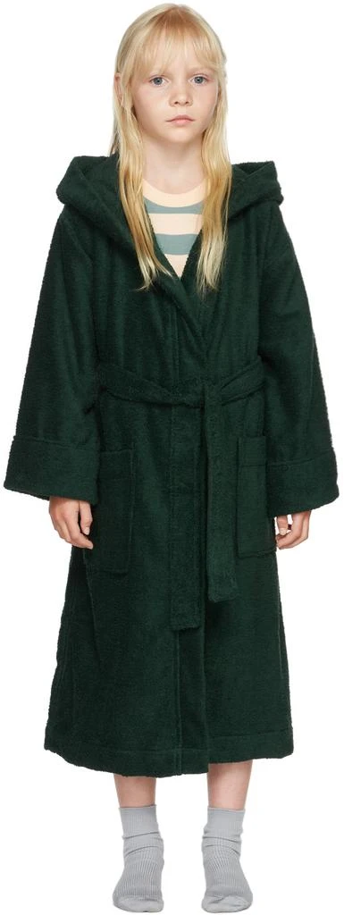 商品Tekla Kids|Kids Green Hooded Bath Robe,价格¥331,第1张图片