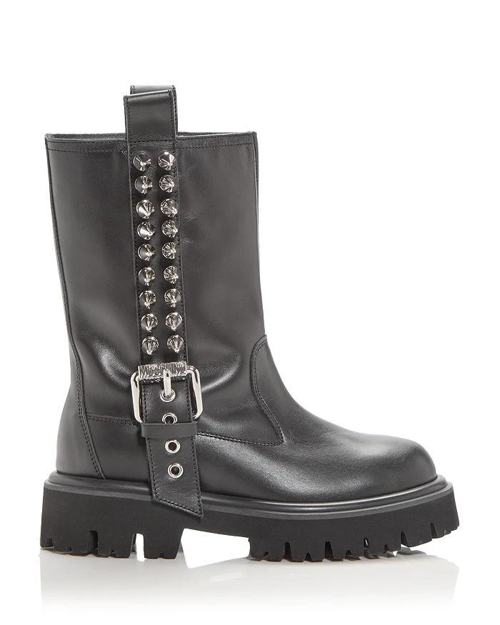 商品Moschino|Women's Spike Studded Moto Boots,价格¥8567,第2张图片详细描述