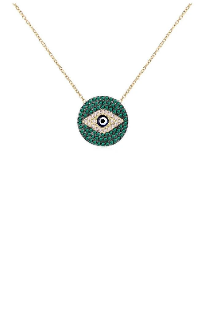 商品Gabi Rielle|14K Yellow Gold Vermeil Pave CZ Pendant Necklace,价格¥367,第1张图片