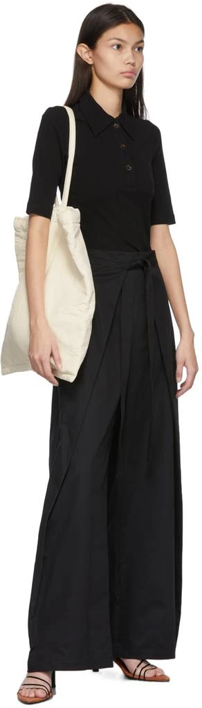 商品ROSETTA GETTY|Black Wide Leg Apron Trousers,价格¥1250,第4张图片详细描述