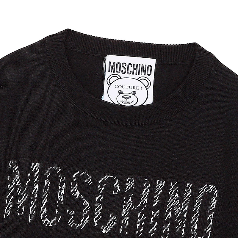 MOSCHINO/莫斯奇诺 女士棉质黑色泰迪熊长袖针织套衫 09305501 A1555 XS（清仓特价） 商品