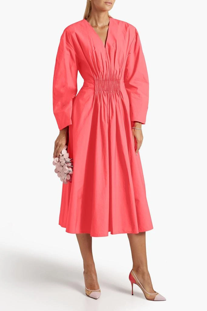 商品ROKSANDA|Gathered pintucked cotton-poplin midi dress,价格¥3101,第2张图片详细描述