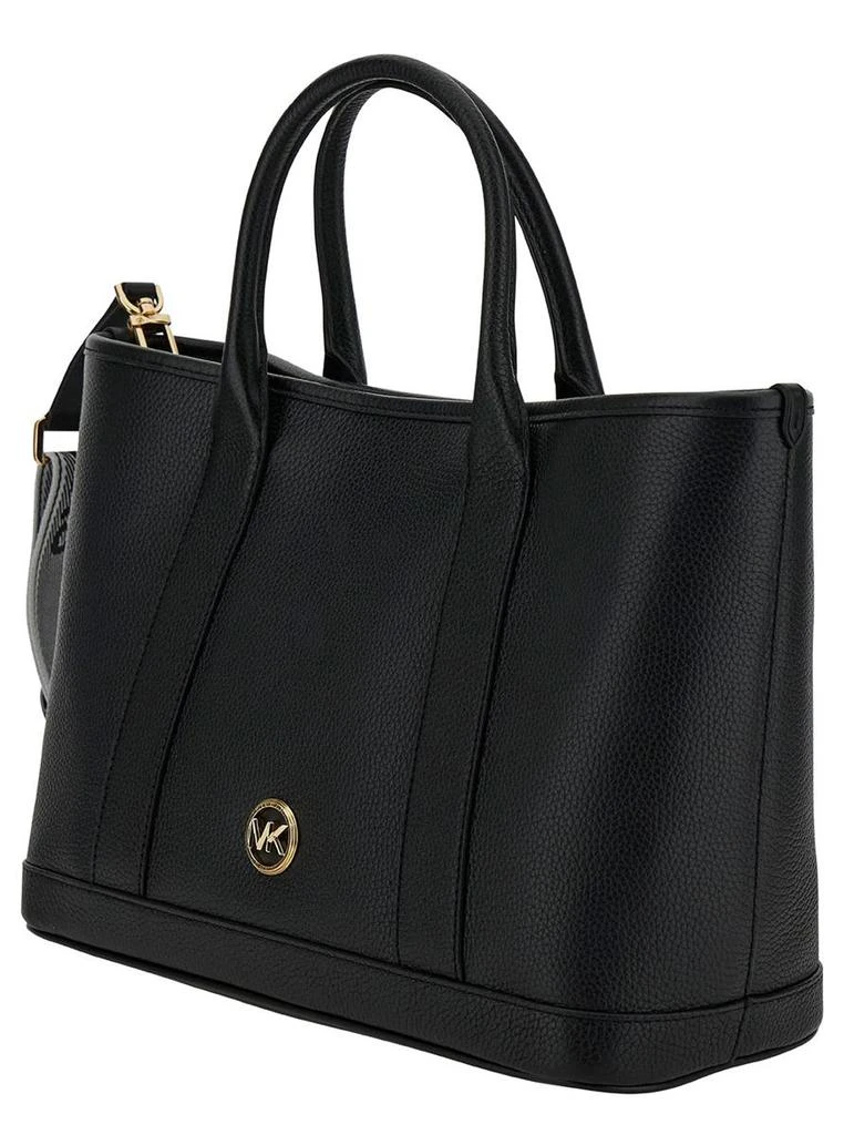 商品Michael Kors|'Luisa' Black Tote Bag With Mk Logo Detail In Grain Leather Woman,价格¥2294,第2张图片详细描述