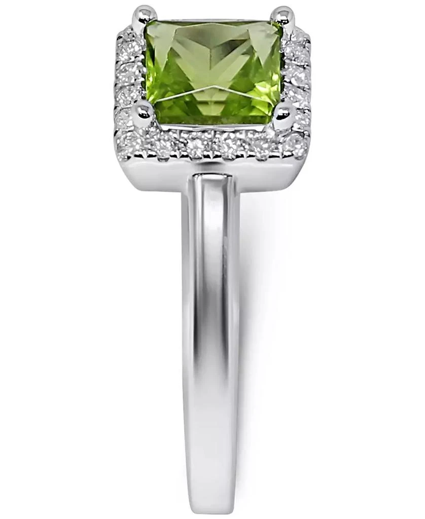 商品Macy's|Peridot (7/8 ct. t.w.) & Diamond (1/10 ct. t.w.) Square Halo Ring in 14k White Gold (Also in Rhodolite),价格¥3750,第3张图片详细描述