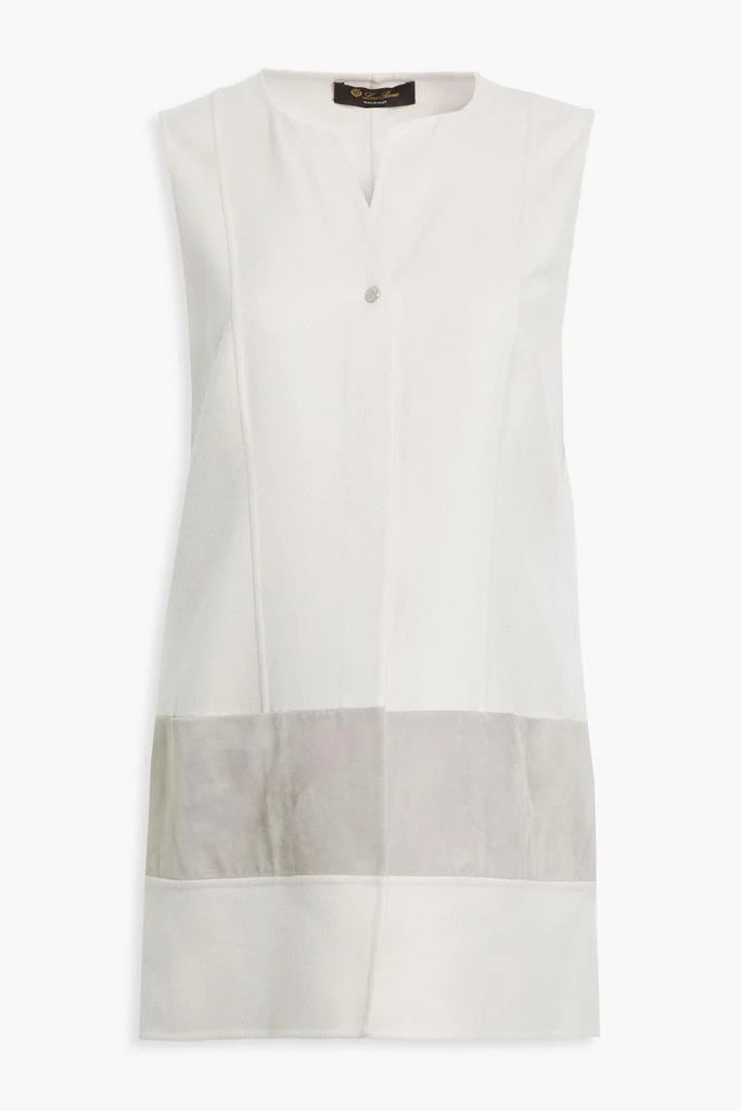 商品Loro Piana|Avery suede-paneled brushed cashmere-twill vest,价格¥4088,第1张图片