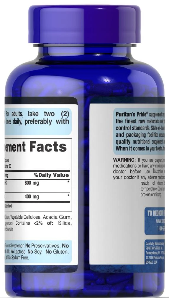 商品Puritan's Pride|Acetyl L-Carnitine 400 mg with Alpha Lipoic Acid 200 mg 120 Capsules,价格¥567-¥1133,第3张图片详细描述