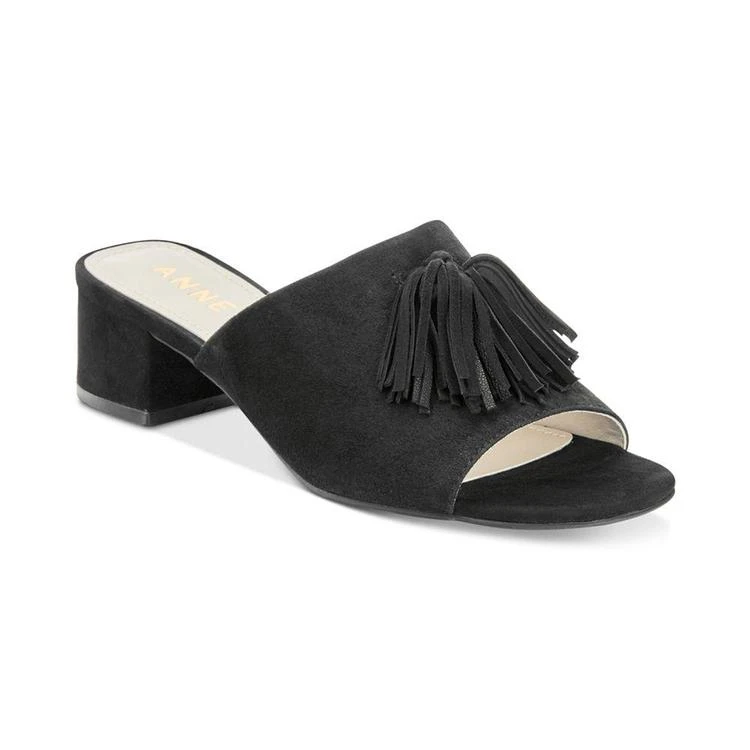 商品Anne Klein|Salome Block-Heel Tassel Mule Sandals,价格¥224,第2张图片详细描述