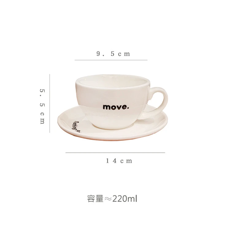 ins简约创意咖啡杯碟专业拿铁拉花杯子高颜值办公室陶瓷杯 商品