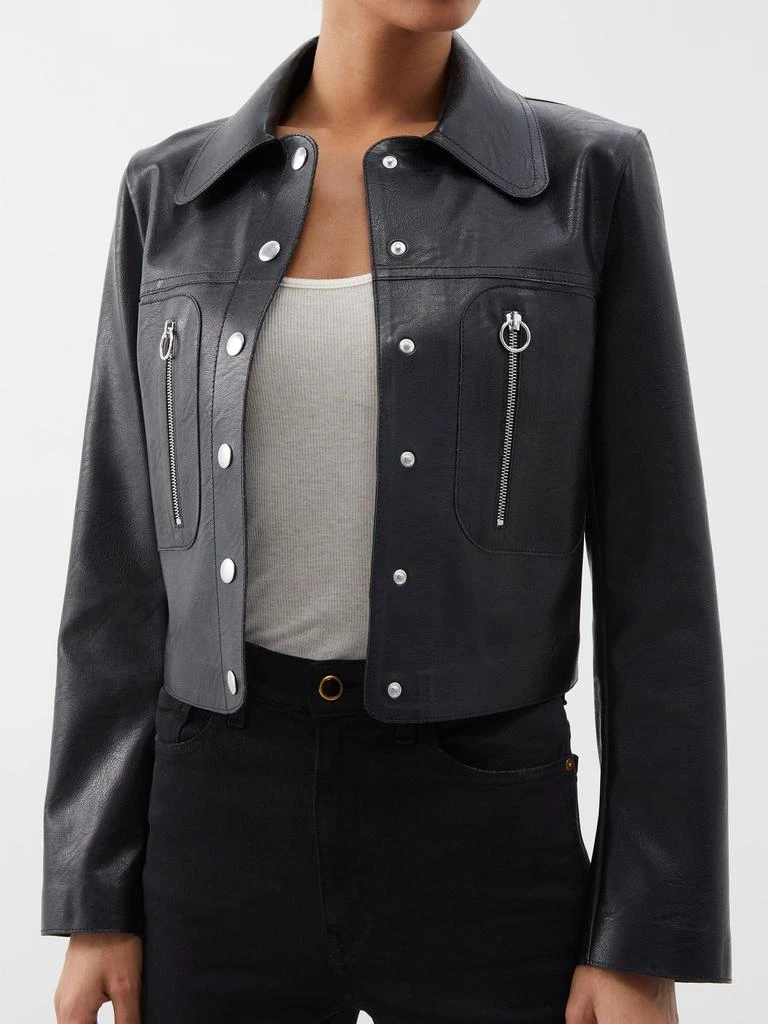 商品Stella McCartney|Press-stud faux-leather biker jacket,价格¥4062,第4张图片详细描述