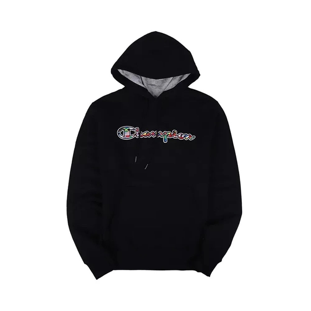 商品[国内直发] CHAMPION|CHAMPION 男士国旗拼接草写logo纯色连帽加绒卫衣 GF89H-586198-BKC,价格¥205,第1张图片