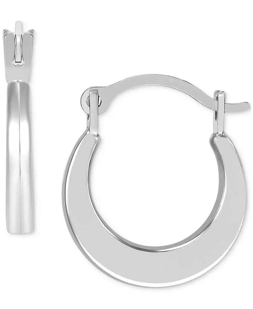 商品Macy's|Polished Flat Huggie Extra Small Hoop Earrings in 14k White Gold, 1/2",价格¥312,第1张图片