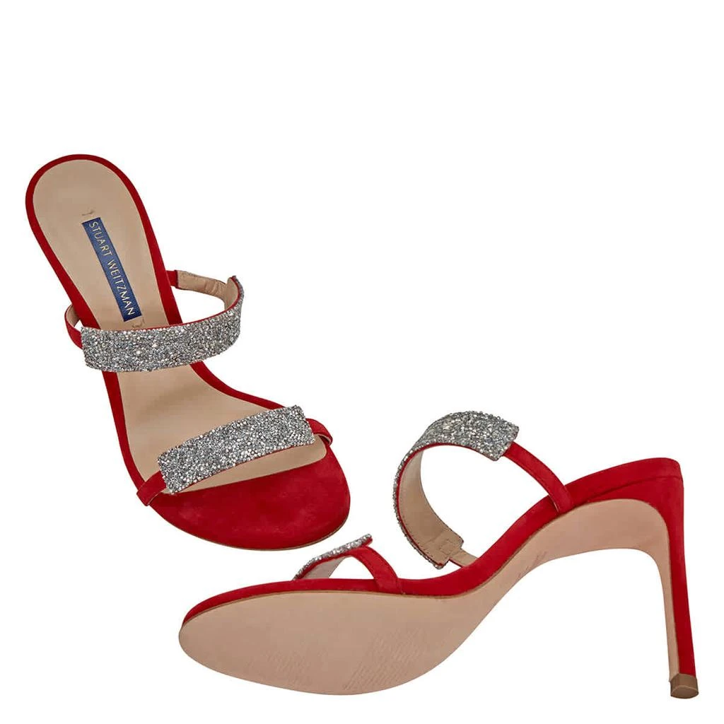商品Stuart Weitzman|Ladies Razzle 95 Sue Crystal Red Sandals,价格¥1274,第2张图片详细描述