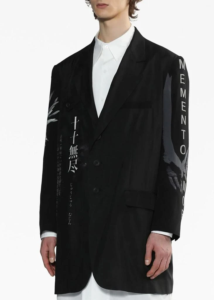 商品YOHJI YAMAMOTO|YOHJI YAMAMOTO Black Graphic-Print Blazer,价格¥13104,第3张图片详细描述