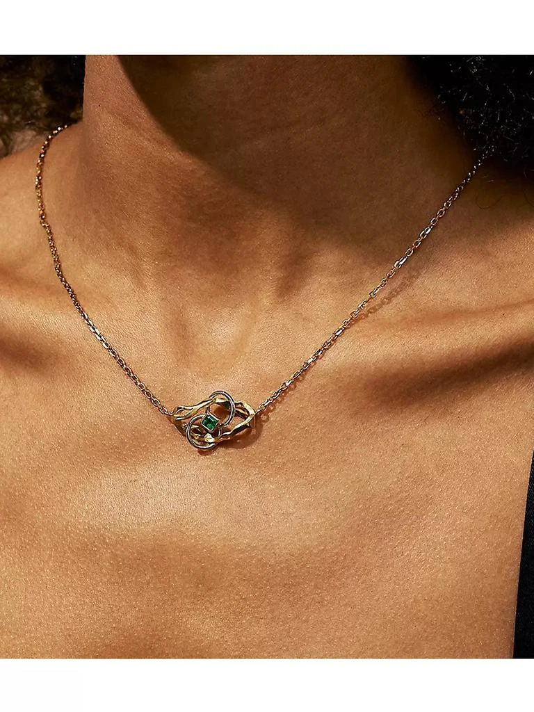 商品Milamore|Kintsugi Infinity Two-Tone 18K Gold &amp; Emerald Pendant Necklace,价格¥33719,第2张图片详细描述