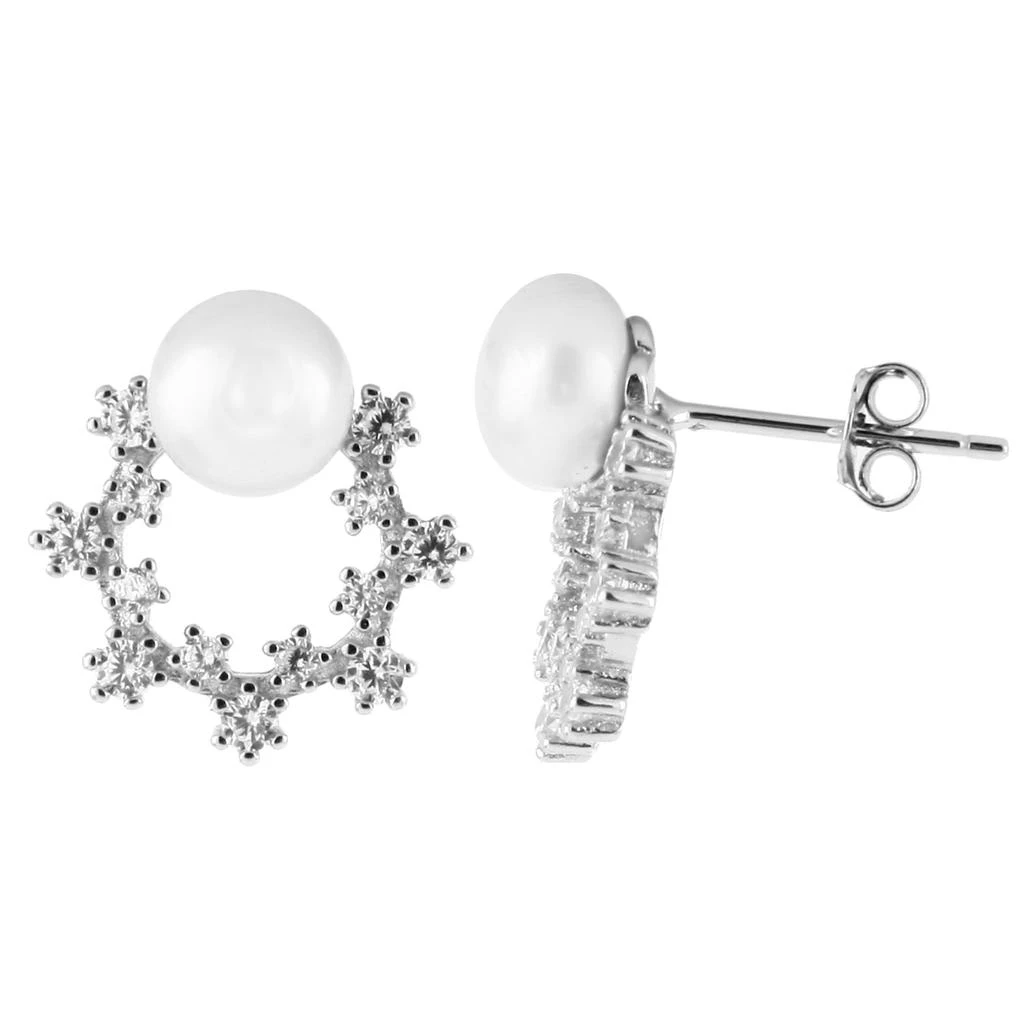 商品Splendid Pearls|Fancy Horseshoe Shaped 6-7mm Pearl Earrings,价格¥144,第1张图片