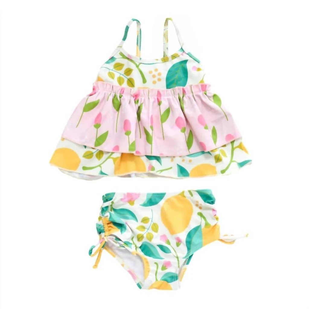 商品Blueberry Bay swimwear|Girls Bali Sunset Two-Piece Swimsuit In Multi,价格¥256,第3张图片详细描述