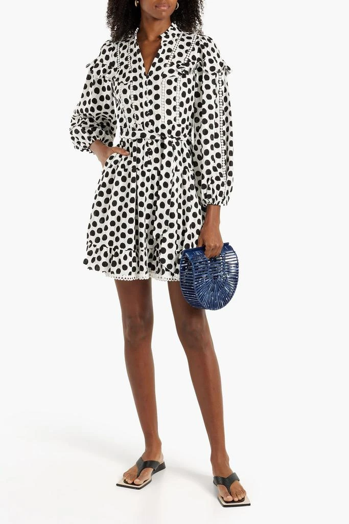 商品Diane von Furstenberg|Chicago ruffled polka-dot cotton-jacquard mini dress,价格¥1140,第2张图片详细描述