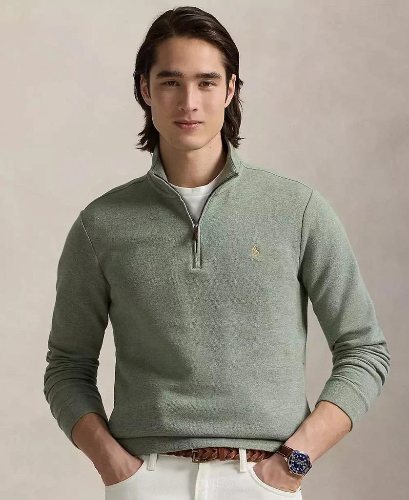 商品Ralph Lauren|Men's Double-Knit Mesh Quarter-Zip Pullover,价格¥1109,第1张图片