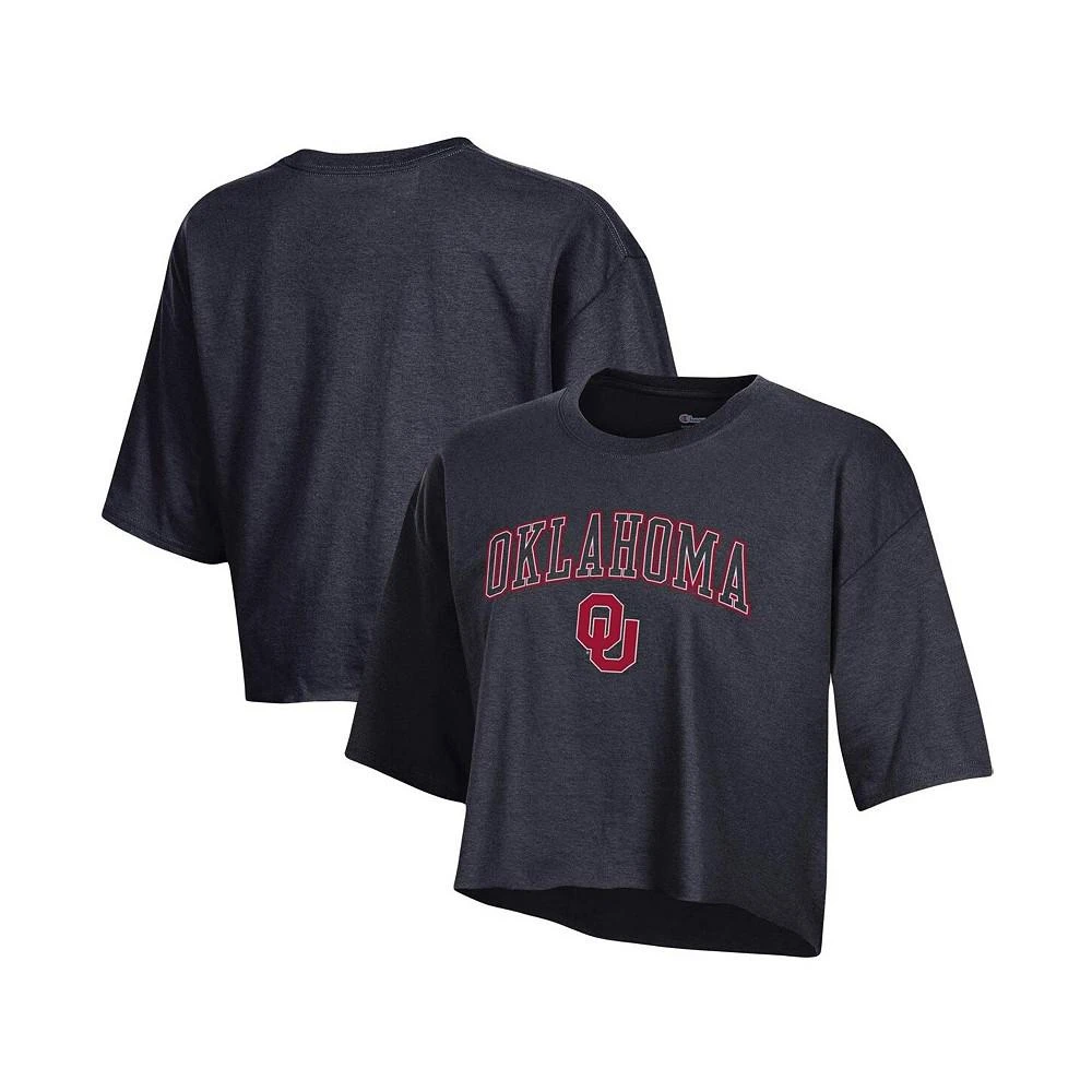 商品CHAMPION|Women's Black Oklahoma Sooners Cropped Boyfriend T-shirt,价格¥185,第1张图片