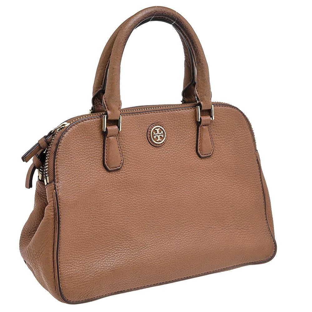 商品[二手商品] Tory Burch|Tory Burch Brown Leather Robinson Double Zip Dome Satchel,价格¥1123,第3张图片详细描述