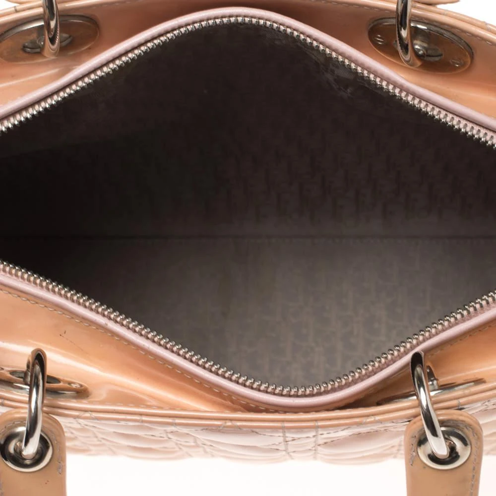 Dior Beige Cannage Patent Leather Large Lady Dior Tote 商品