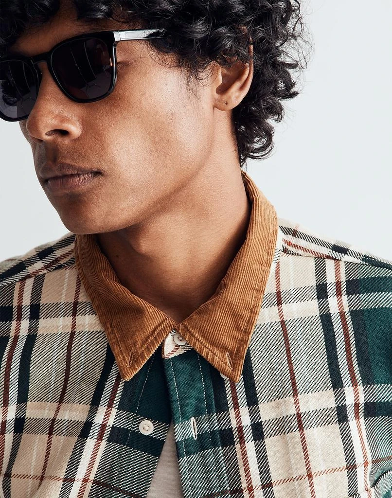 商品Madewell|Corduroy-Collar Easy Long-Sleeve Shirt in Plaid,价格¥525,第4张图片详细描述